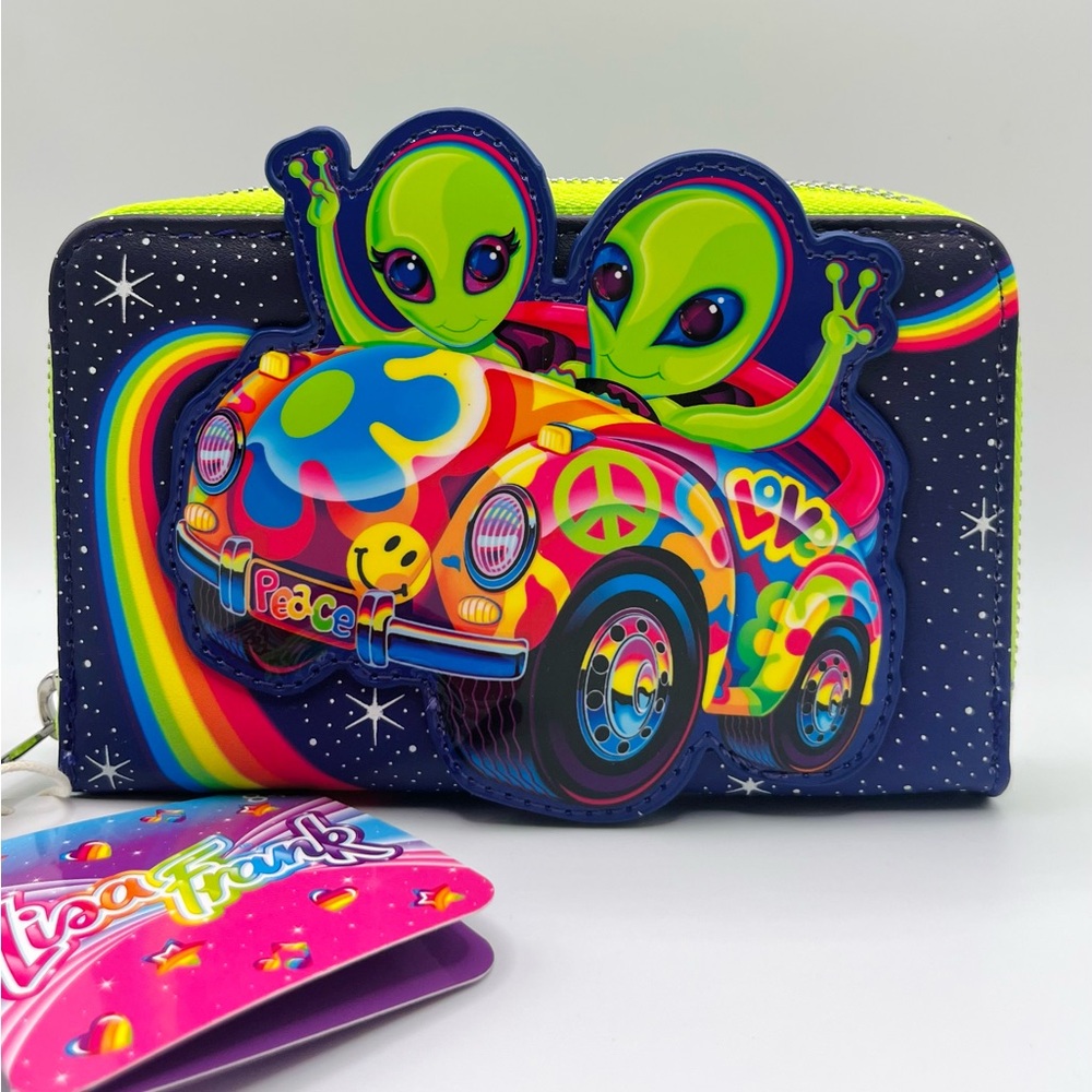 Loungefly Lisa Frank Cosmic Alien Ride Zip Around Wallet